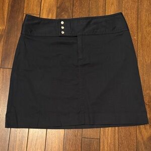 Banana Republic Dark Navy Blue/Black Silver Button Skirt